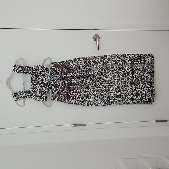 Boteh Verbena Print Crop Top Midi Skirt Set 6 Small Medium Cotton Linen - Picture 5 of 11